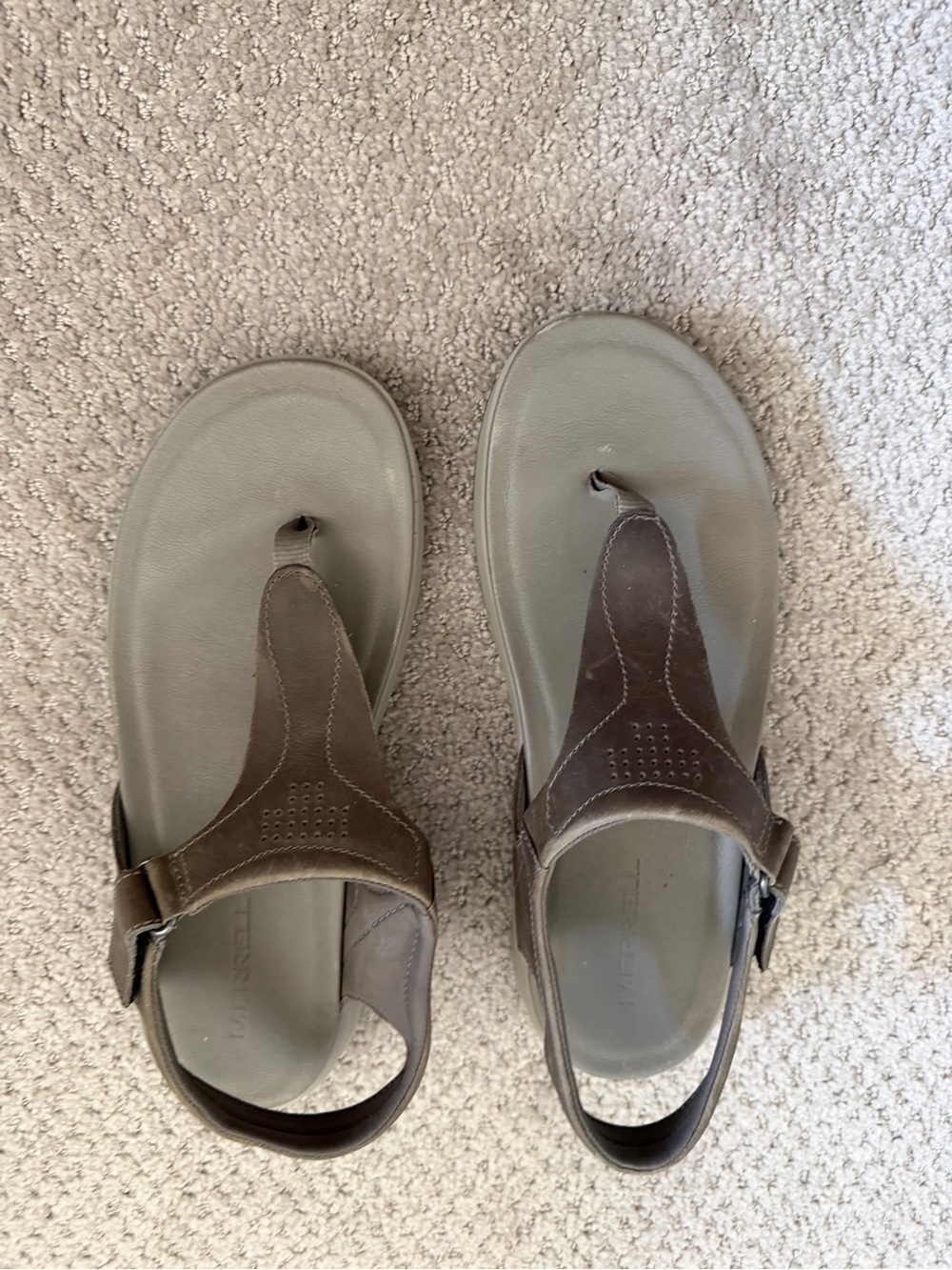 Merrell Brown Leather Slingback Thong Sandals